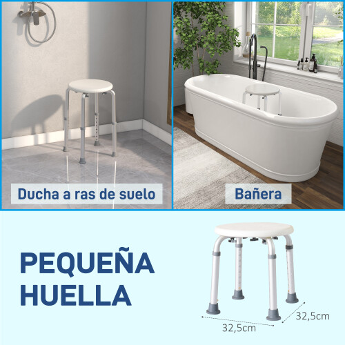 Homcom Taburete de Ducha Blanco 32.2 x 41 x 54 cm 2