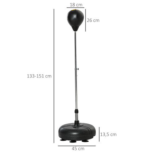 Homcom Saco de Boxeo Negro 45 x 45 x 151 cm 2