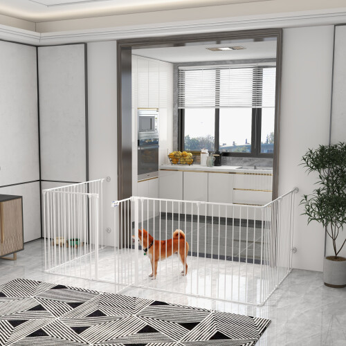 PawHut Parque para Perros Blanco 154 x 154 x 90 cm 1