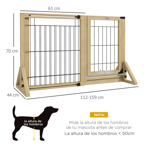PawHut Barrera para Perro Marrón 159 x 44 x 70 cm 2
