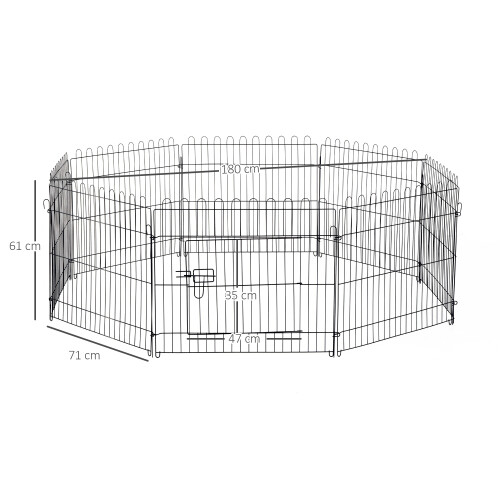 PawHut Parque de Perro Negro Ø180 x 61 cm 2