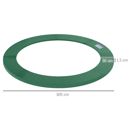 Homcom Cojín Borde Cama Elástica Verde 305 x 305 x 1.5 cm 2