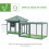 PawHut Gallinero de Madera Verde 196 x 76 x 97 cm 4