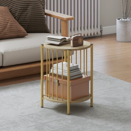 Homcom Mesa Auxiliar Marrón 41 x 41 x 49 cm 1