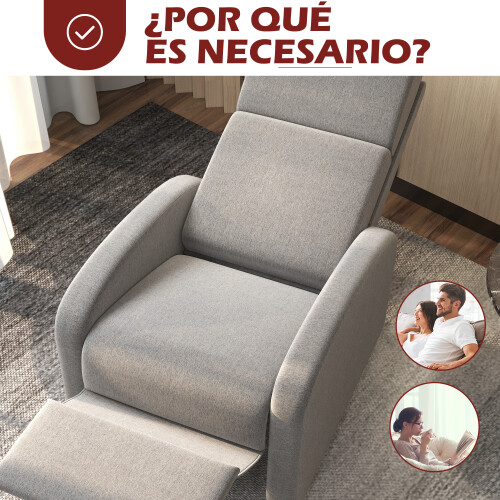 Homcom Sofá Reclinable Gris 64 x 86 x 102 cm 1