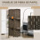 Homcom Biombo Marrón 160 x 1.6 x 170 cm 4