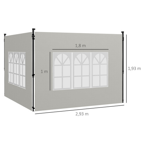 Outsunny Paredes Laterale Blanco 293 x 193 cm 2