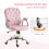 Vinsetto Silla de Escritorio Rosa 59.5 x 60.5 x 103 cm 2