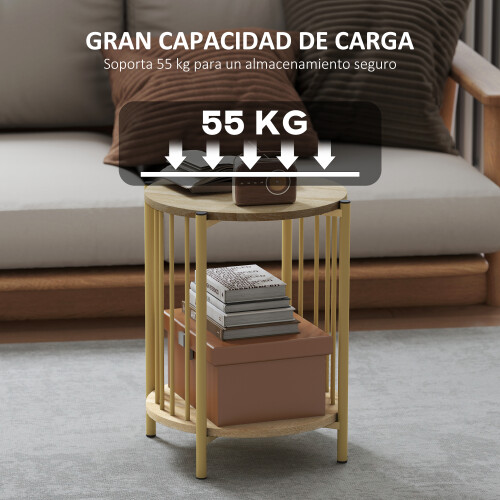 Homcom Mesa Auxiliar Marrón 41 x 41 x 49 cm 2
