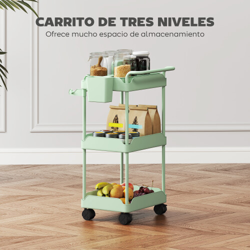 Homcom Carrito de Cocina Verde 42 x 42.5 x 76 cm 1