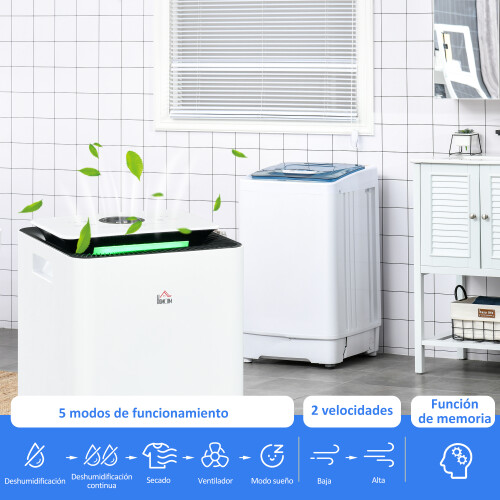 Homcom Deshumidificador Blanco 25 x 25 x 50.5 cm 2