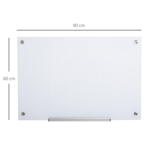 Vinsetto Pizarra de Vidrio Blanco 90 x 60 x 0.45 cm 2