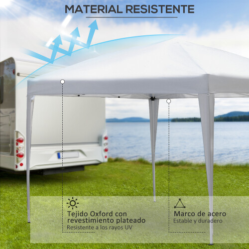 Outsunny Carpa Plegable blanco 295 x 295 x 255 cm 1