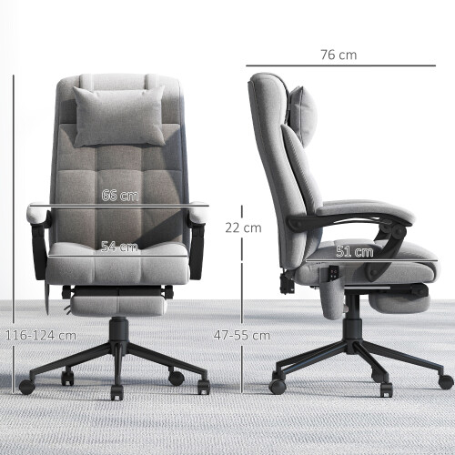 Vinsetto Silla de Masaje Gris 66 x 76 x 124 cm 2