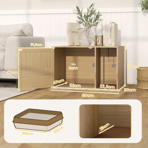 PawHut Mueble Arenero Marrón 80 x 50 x 50 cm 2