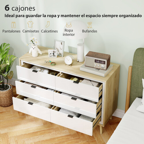 Homcom Cómoda Blanco 110 x 40 x 75 cm 2