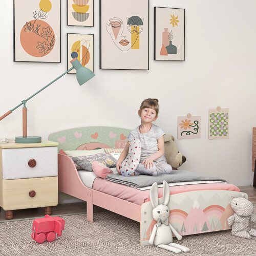 ZONEKIZ Cama Infantil Rosa 143 x 77 x 60 cm 1