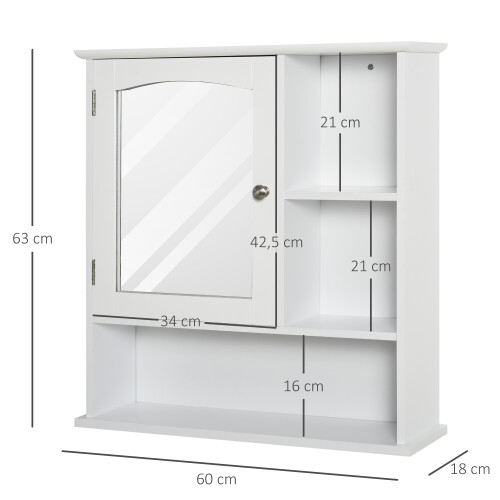 Armario con Espejo Blanco 60 x 18 x 63 cm 2
