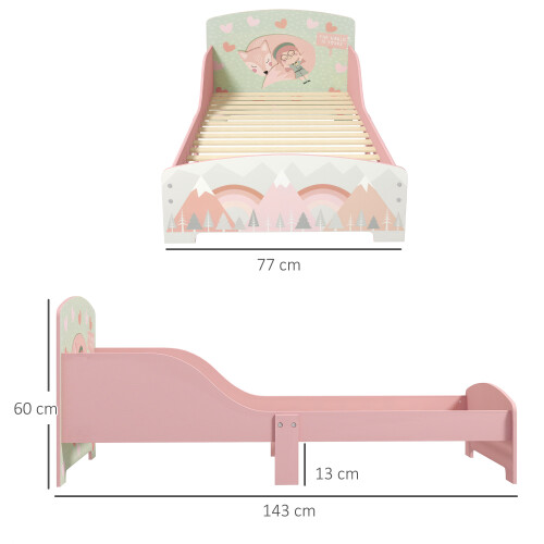 ZONEKIZ Cama Infantil Rosa 143 x 77 x 60 cm 2