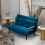 Homcom Sofá Cama Azul 102 x 73 x 81 cm 2