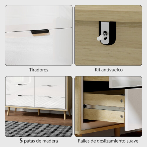 Homcom Cómoda Blanco 110 x 40 x 75 cm 1