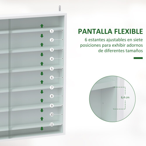 Homcom Vitrina de Pared Blanco 80 x 9.5 x 83 cm 1