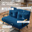 Homcom Sofá Cama Azul 102 x 73 x 81 cm 6