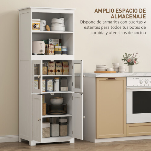 Homcom Alacena de Cocina Blanco 60 x 30 x 162 cm 1
