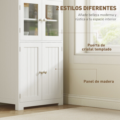 Homcom Alacena de Cocina Blanco 60 x 30 x 162 cm 2