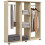 Homcom HOMCOM Mobile Double Open Wardrobe w/ Clothes Hanging Rail Colthing Natural 2