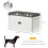 PawHut Comedero para Perro Blanco 60 x 30 x 36 cm 3