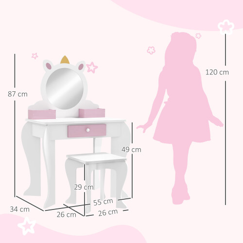 ZONEKIZ Tocador Infantil Blanco 55 x 34 x 87 cm 2