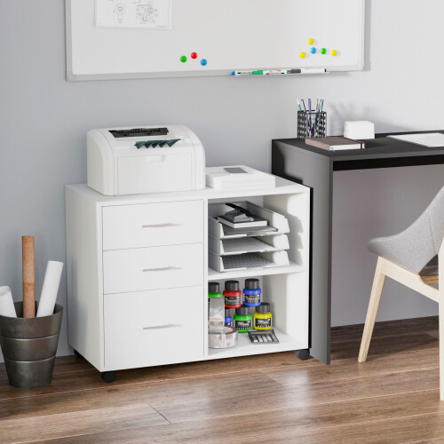 Homcom Soporte para Impresora Blanco 80 x 40 x 65 cm 1