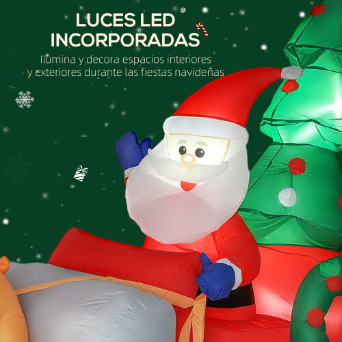 Outsunny Hinchable de Navidad Multicolor 216 x 90 x 150 cm 1