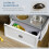 PawHut Comedero para Perro Blanco 60 x 30 x 36 cm 5
