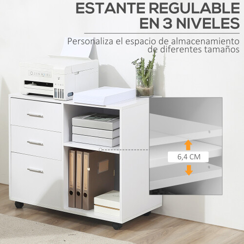 Homcom Soporte para Impresora Blanco 80 x 40 x 65 cm 2