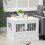 PawHut Jaula para Perro Blanco 78 x 53 x 59.3 cm 2