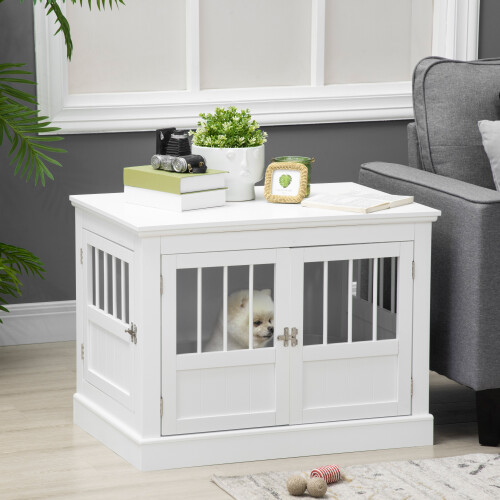PawHut Jaula para Perro Blanco 78 x 53 x 59.3 cm 1
