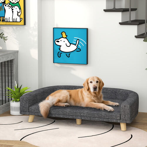 PawHut Sofá para Perro Gris 98 x 67 x 25 cm 1
