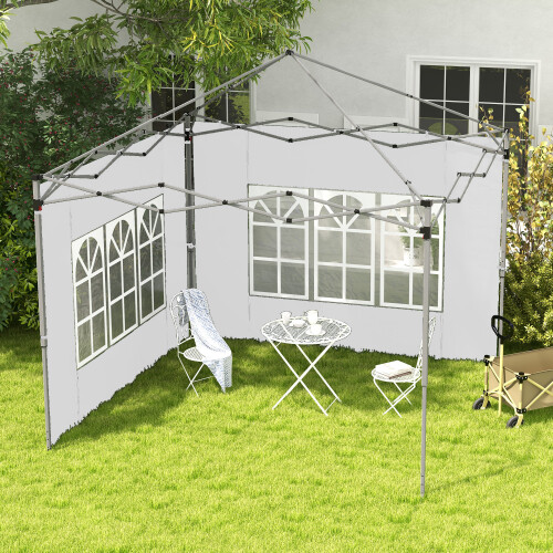 Outsunny Paredes Laterales Carpa Blanco 295 x 195 cm 1