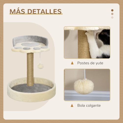 PawHut Árbol para Gato Gris 41 x 41 x 44 cm 2