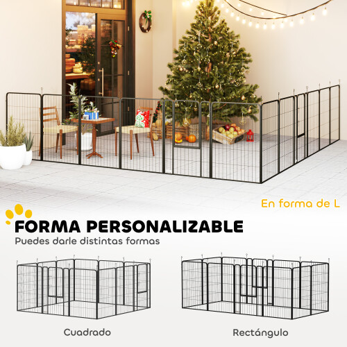 PawHut Parque para Perro Negro 204 x 204 x 100 cm 1
