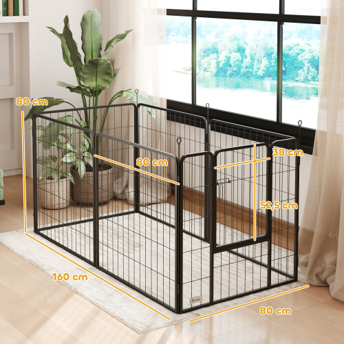 PawHut Parque para Perro Negro 160 x 80 x 80 cm 2
