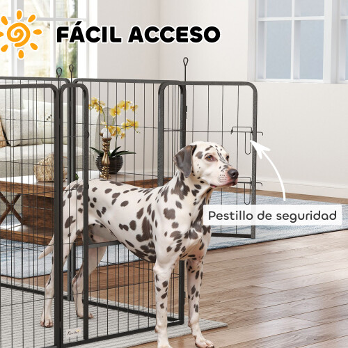 PawHut Parque para Perro Negro 204 x 204 x 100 cm 2