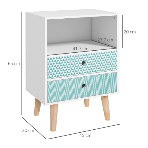 Homcom Cómoda de Madera Blanco 45 x 30 x 65cm 2