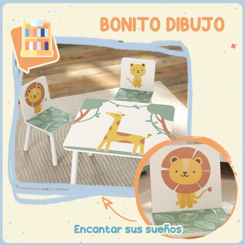 Mesa para Niño Verde 60 x 60 x 44 cm 2
