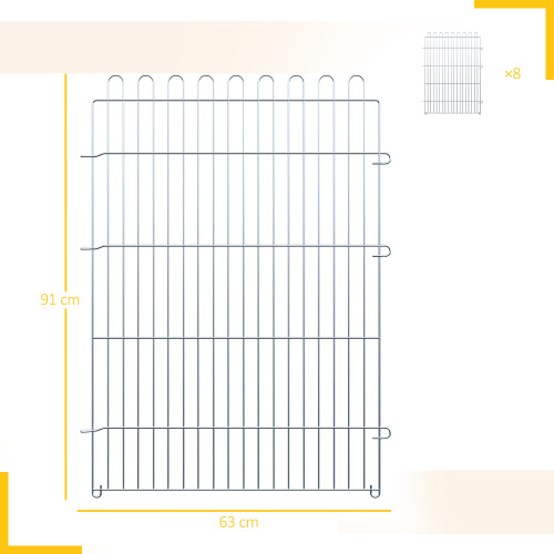 PawHut Parque de Perro Gris 63 x 91 cm 2