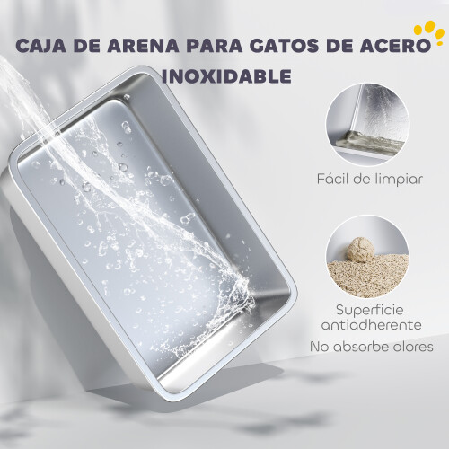 PawHut Arenero para Gato Gris 60.2 x 40.2 x 29.5 cm 1