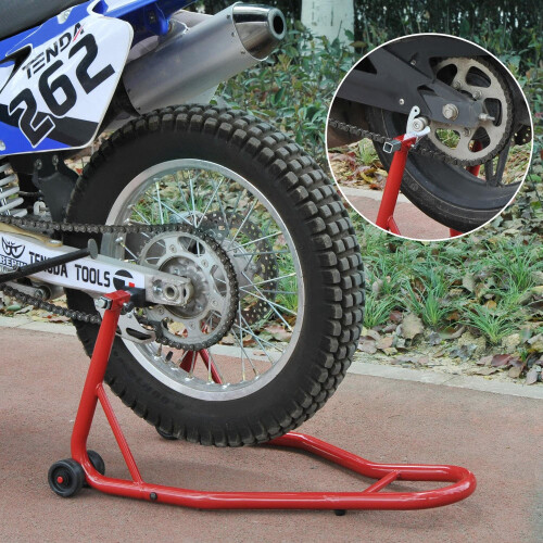Homcom Caballete de Moto Rojo 80 x 50 x 40cm 1