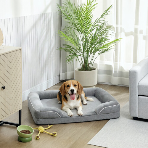PawHut Cama para Perro Gris 91.5 x 68.5 x 16.5 cm 1